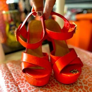 Stylish Orange Platform Sandals